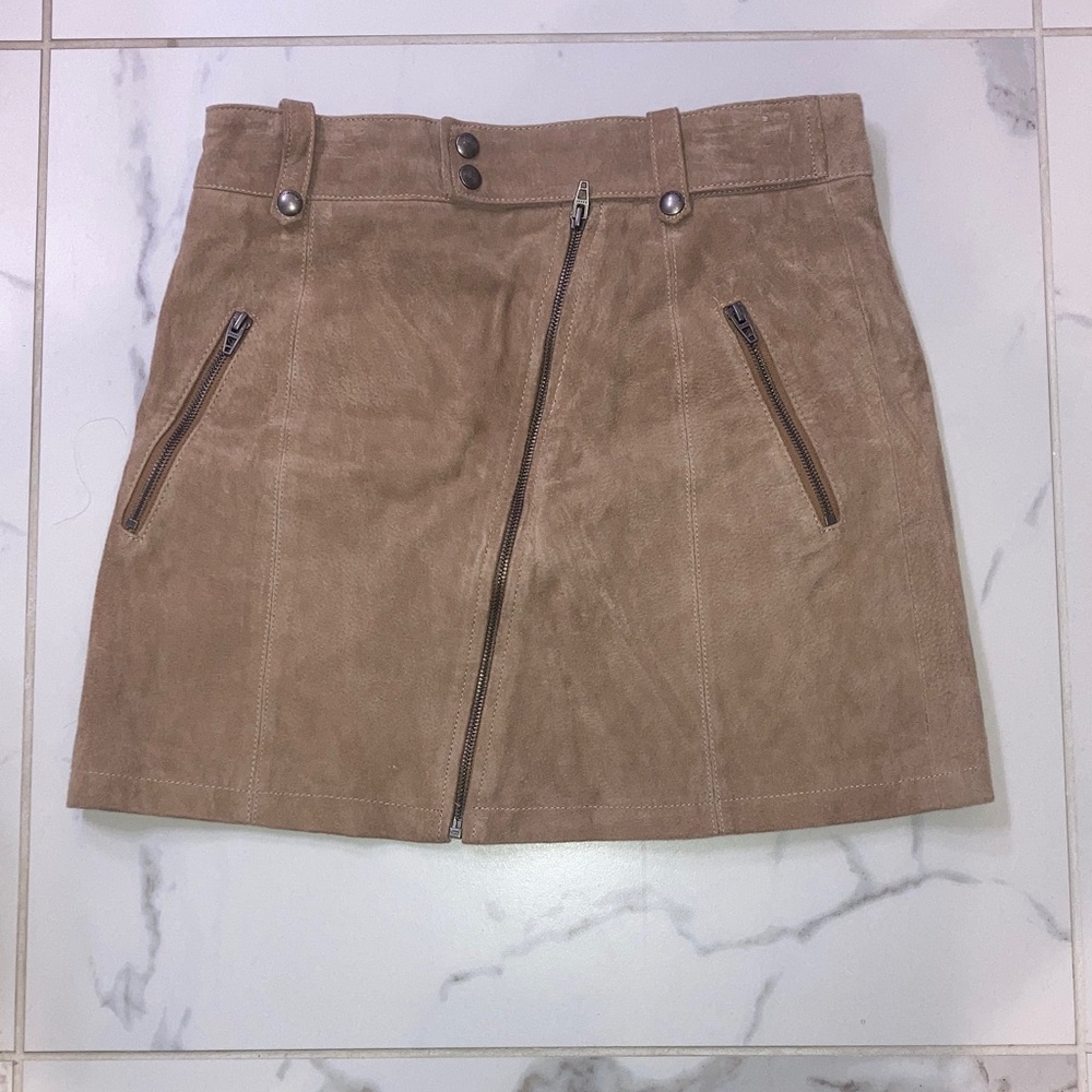 BlankNYC Tan Suede Mini Skirt